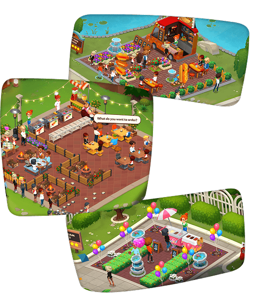Interiors and exteriors from the game