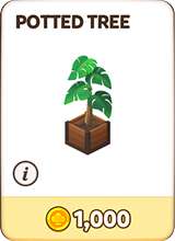 Potted tree in a wooden box