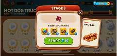 Level 8 with energy cost and unlocked chili hotdog